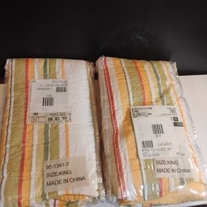Striped King Size Sham Set